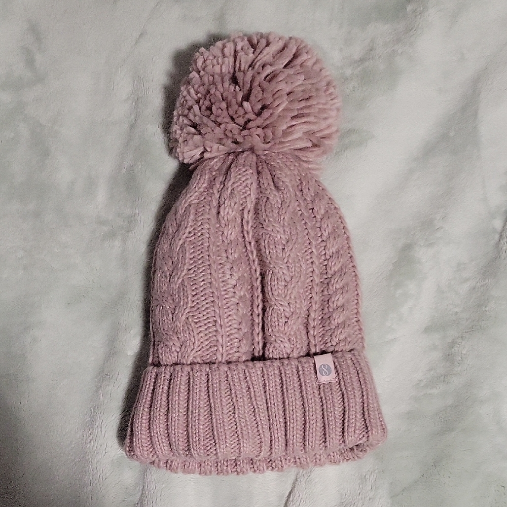 Cozy Pink Knit Pom-Pom Beanie